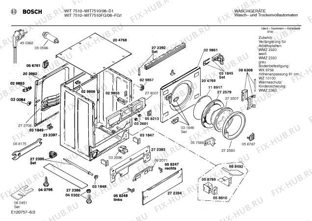 Взрыв-схема стиральной машины Bosch WIT7510FG WIT7510 - Схема узла 02
