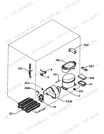 Взрыв-схема холодильника Zanussi Z622SBS - Схема узла Freezer cooling system