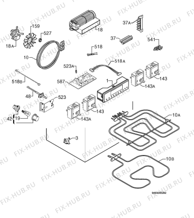 Взрыв-схема плиты (духовки) Privileg 00677287_61325 - Схема узла Electrical equipment 268