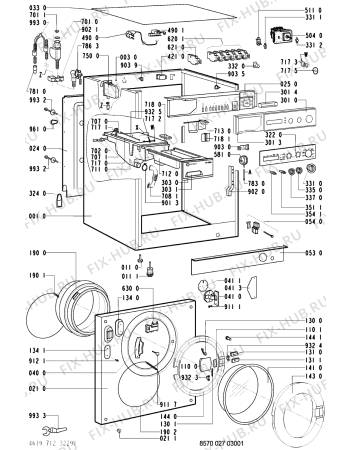Схема №2 AWM 027/WS-D,A с изображением Обшивка для стиралки Whirlpool 481245212417