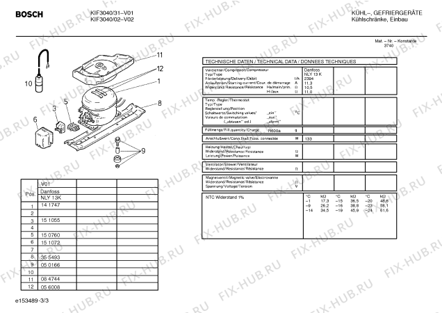 Взрыв-схема холодильника Bosch KIF3040 - Схема узла 03