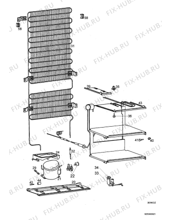 Взрыв-схема холодильника Electrolux ER8541B - Схема узла Cooling system 017