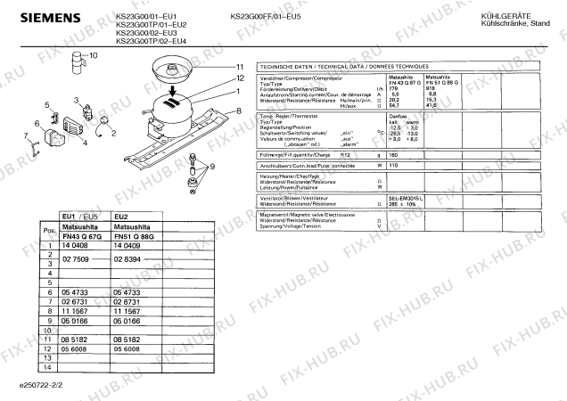 Схема №2 KS23G00TP с изображением Компрессор для холодильной камеры Bosch 00140409