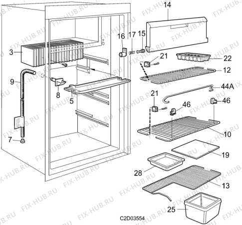 Взрыв-схема холодильника Electrolux RM2553 - Схема узла C20 Interior D