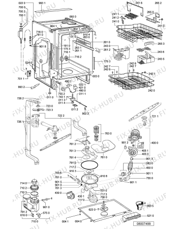Схема №1 ADG 8148/1 IX с изображением Обшивка для электропосудомоечной машины Whirlpool 481245373256