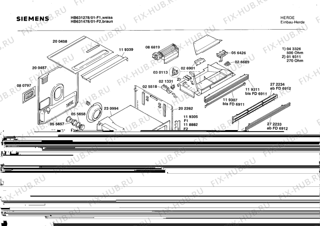 Схема №2 HB63220 с изображением Панель для духового шкафа Siemens 00270560