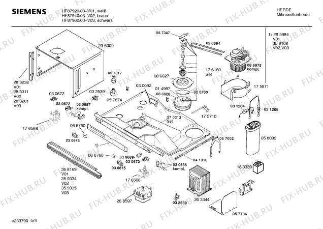 Схема №3 HF87920 с изображением Инструкция по эксплуатации для микроволновки Siemens 00526626