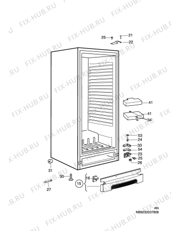 Взрыв-схема холодильника Electrolux ERE34400W - Схема узла C10 Cabinet