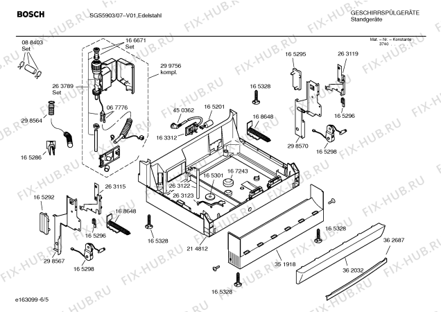 Взрыв-схема посудомоечной машины Bosch SGS5903 - Схема узла 05