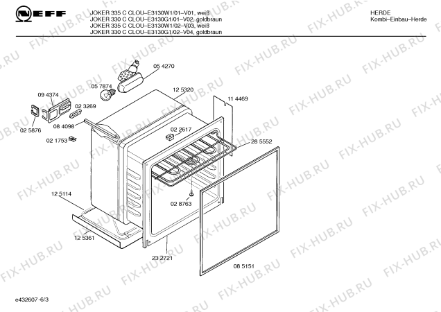Схема №4 E3130W1 JOKER 335 C CLOU с изображением Инструкция по эксплуатации для духового шкафа Bosch 00517679