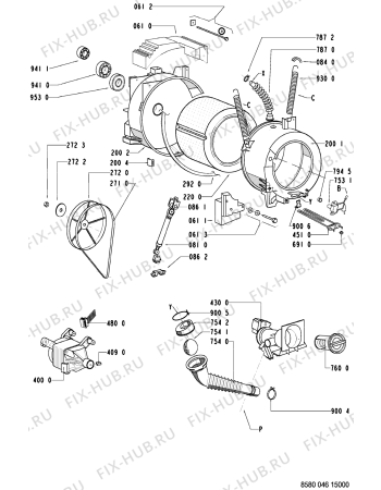 Схема №1 AWP 046 с изображением Клавиша для стиральной машины Whirlpool 481241458215