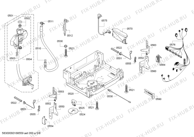 Взрыв-схема посудомоечной машины Siemens SN58P560DE Extraklasse made in germany - Схема узла 05