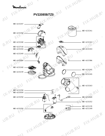 Схема №1 PJ220555/7Z1 с изображением Насадка для кофеварки (кофемашины) Krups MS-623248