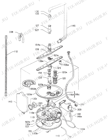 Взрыв-схема посудомоечной машины Electrolux BW450 - Схема узла Hydraulic System 272