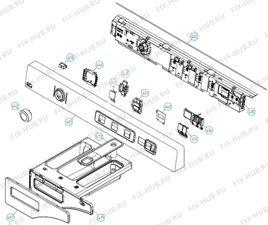 Схема №3 FT446 SE   -White (339026, WM70.1) с изображением Декоративная панель для стиралки Gorenje 435122