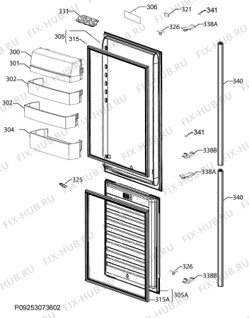 Взрыв-схема холодильника Aeg RCB6372BOX - Схема узла Door