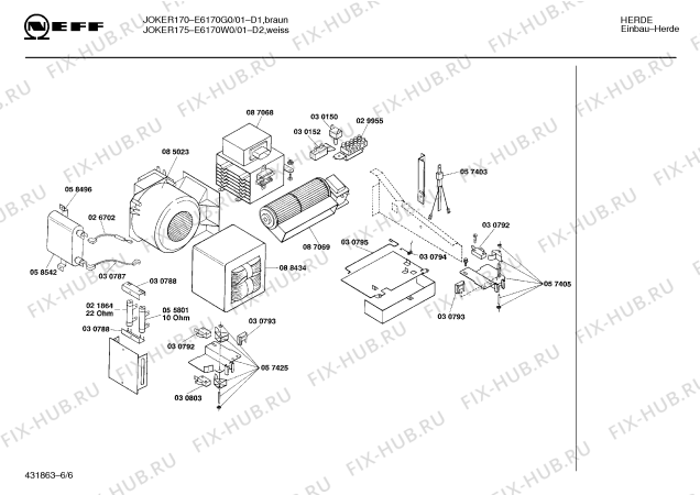Схема №3 E6170W0 JOKER 175 с изображением Энергорегулятор для плиты (духовки) Bosch 00058540