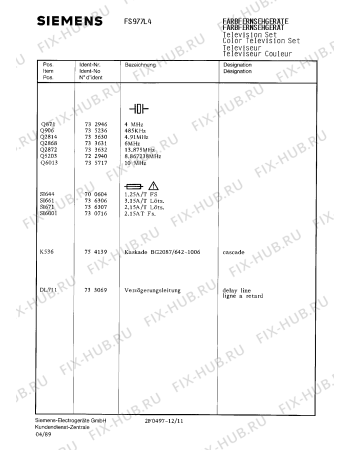 Взрыв-схема телевизора Siemens FS977L4 - Схема узла 11