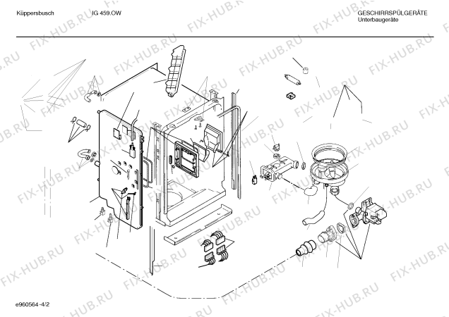 Взрыв-схема посудомоечной машины Kueppersbusch SPIKBB4 - Схема узла 02