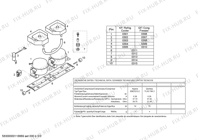 Взрыв-схема холодильника Bosch KGS39P90 - Схема узла 03