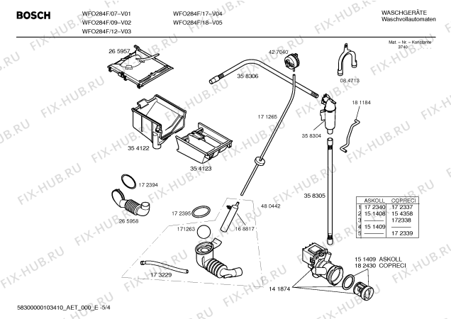 Схема №4 WFO284F Maxx WFO284F с изображением Инструкция по эксплуатации для стиралки Bosch 00595351