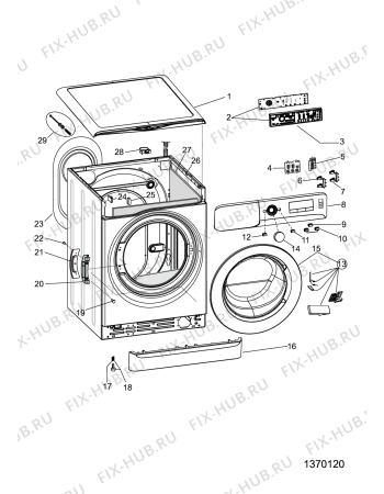 Схема №3 WWDE7512 (F093866) с изображением Декоративная панель для стиральной машины Indesit C00518724