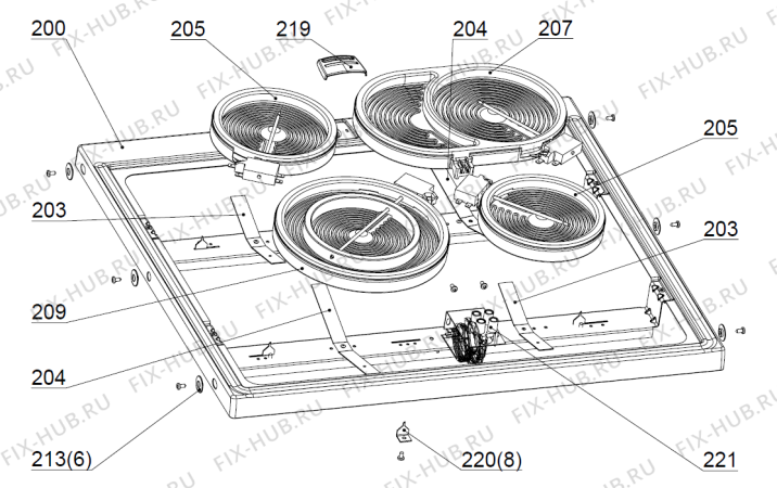 Взрыв-схема вытяжки Gorenje C445K A42001099 SE   -White FS 60 (182437, A42001099) - Схема узла 02