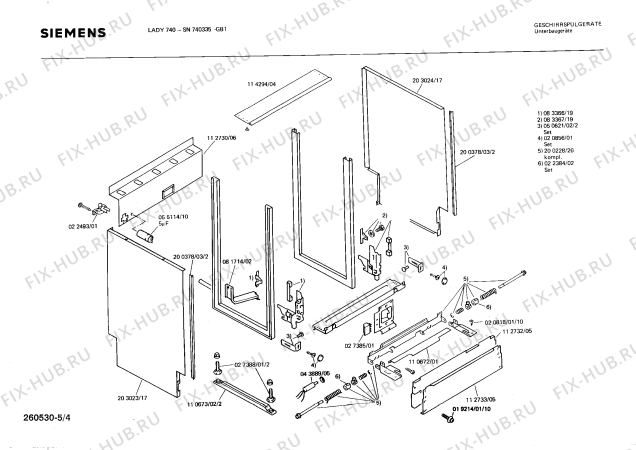 Взрыв-схема посудомоечной машины Siemens SN740335 - Схема узла 04