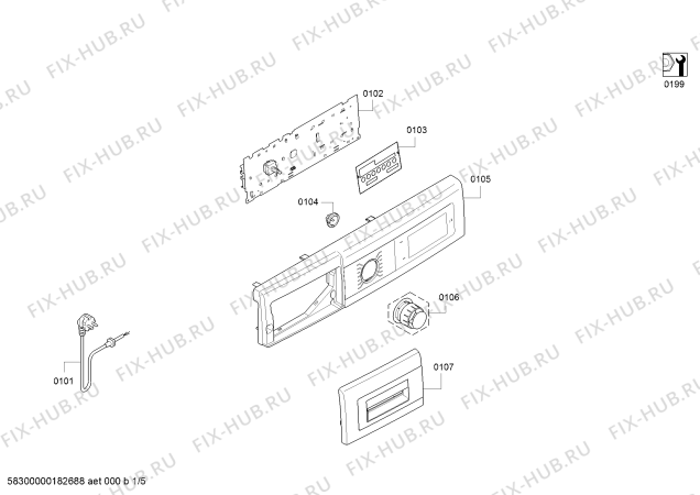 Схема №4 WM12T480TR, iQ 500 VarioPerfect с изображением Панель управления для стиралки Siemens 11004861