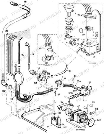 Взрыв-схема посудомоечной машины Unknown DC401-3 - Схема узла W20 Pump, Water softener