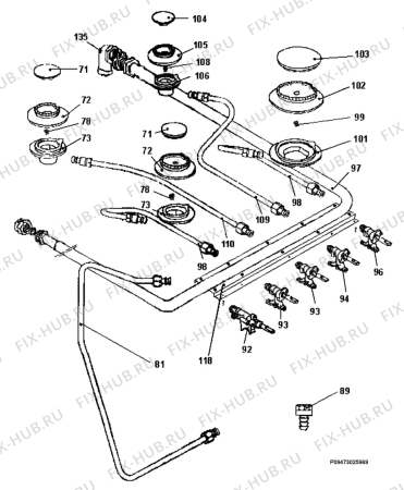 Взрыв-схема плиты (духовки) Zanussi ZC5040X - Схема узла Section 7