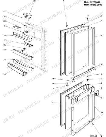Взрыв-схема холодильника Ariston ERF323EU (F007116) - Схема узла