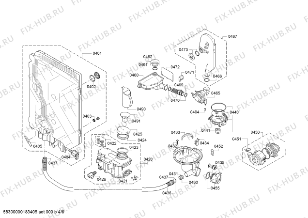 Взрыв-схема посудомоечной машины Siemens SN66P032EU - Схема узла 04