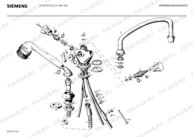 Схема №2 AM1305 с изображением Пружина для водонагревателя Siemens 00255415