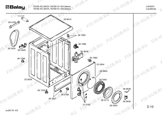Схема №2 T8700 T8700ATLANTA с изображением Инструкция по эксплуатации для стиральной машины Bosch 00517505