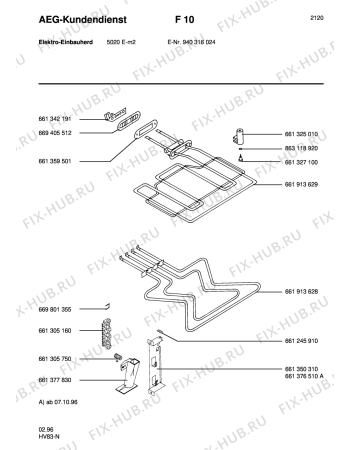 Взрыв-схема плиты (духовки) Aeg 5020E-M - Схема узла Section3