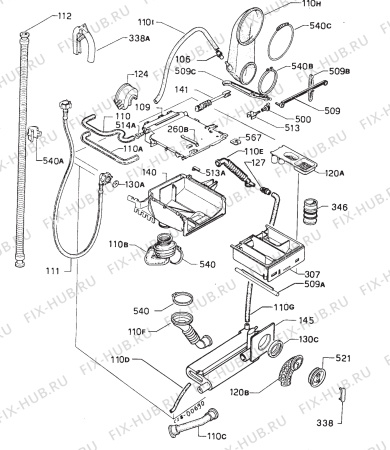 Взрыв-схема стиральной машины Husqvarna Electrolux QWD1350SW - Схема узла Hydraulic System 272