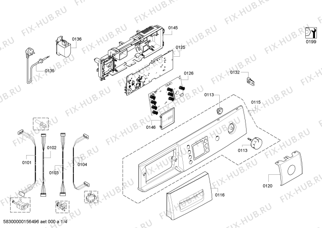 Схема №3 WAE32463SN Maxx 6 Sensitive VarioPerfect с изображением Панель управления для стиралки Bosch 00705425