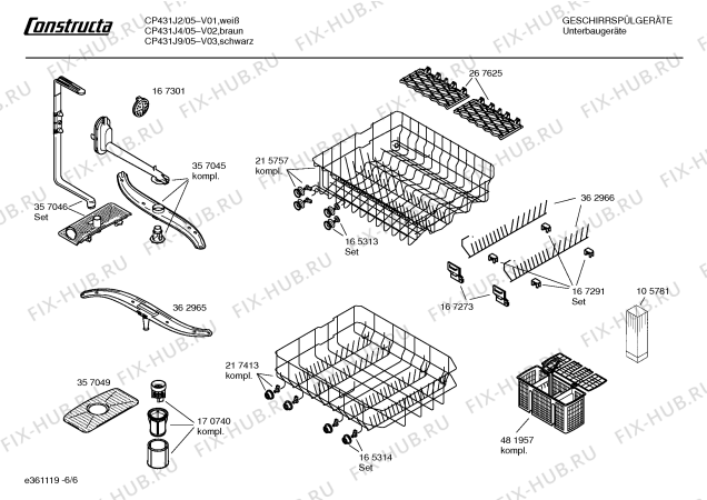 Взрыв-схема посудомоечной машины Constructa CP431J9 - Схема узла 06
