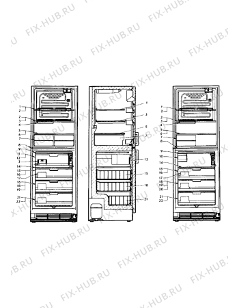 Взрыв-схема холодильника Electrolux TR1178 - Схема узла Internal parts