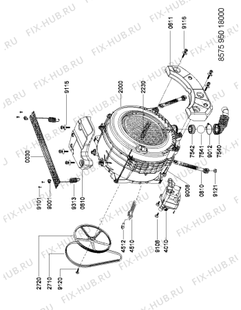 Схема №2 AWG 510I E-P с изображением Кнопка, ручка переключения для стиралки Whirlpool 480111101197