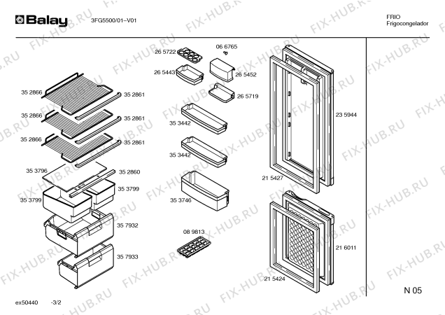 Схема №1 3FG5500 с изображением Дверь для холодильной камеры Bosch 00235944