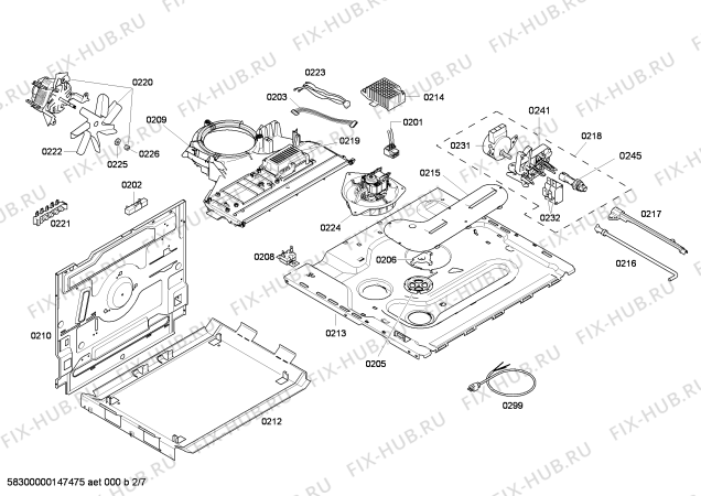 Взрыв-схема плиты (духовки) Bosch HCE858450U - Схема узла 02