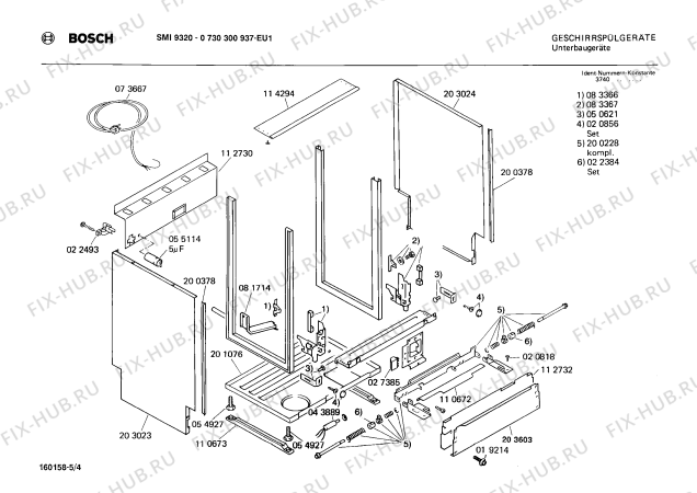 Взрыв-схема посудомоечной машины Bosch 0730300937 SMI9320 - Схема узла 04