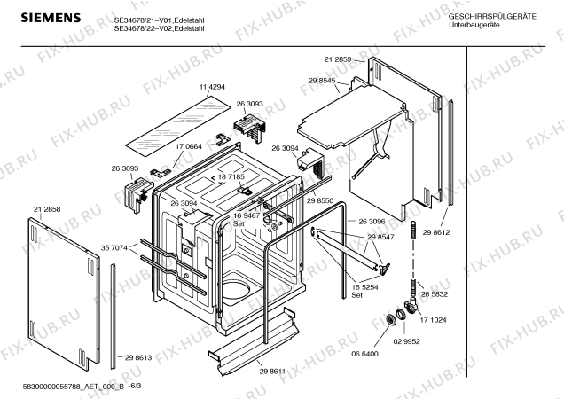 Схема №3 SE34688 EXTRAKLASSE с изображением Передняя панель для посудомоечной машины Siemens 00360771