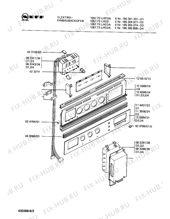 Взрыв-схема плиты (духовки) Neff 195304877 1057.73LHCD - Схема узла 02