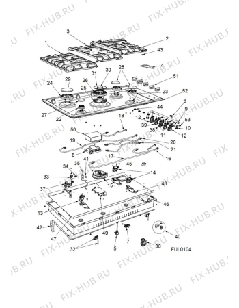 Схема №1 TG365IXGHNA (F076724) с изображением Другое для плиты (духовки) Indesit C00288483