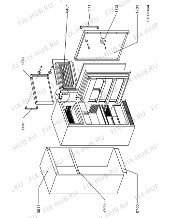 Схема №1 KDA 3720/IN/RH с изображением Обшивка для холодильной камеры Whirlpool 481246049694