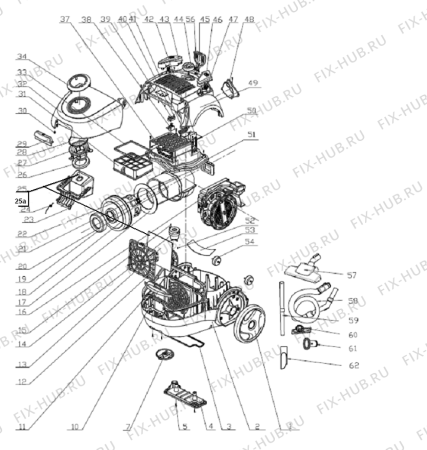 Схема №1 VCK2002R (287985, VC-H4012) с изображением Щёточка для электропылесоса Gorenje 296087