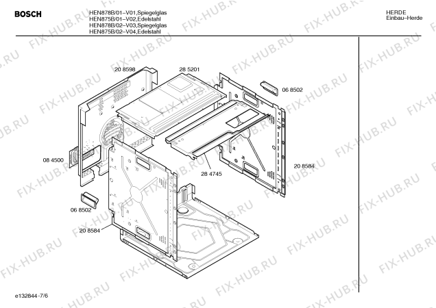 Взрыв-схема плиты (духовки) Bosch HEN878B - Схема узла 06